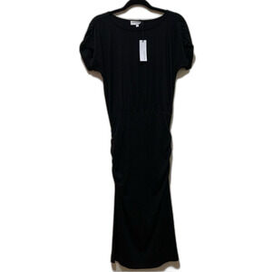 Michael Stars Classic Black Hannah Midi Dress Ultra Rib size medium